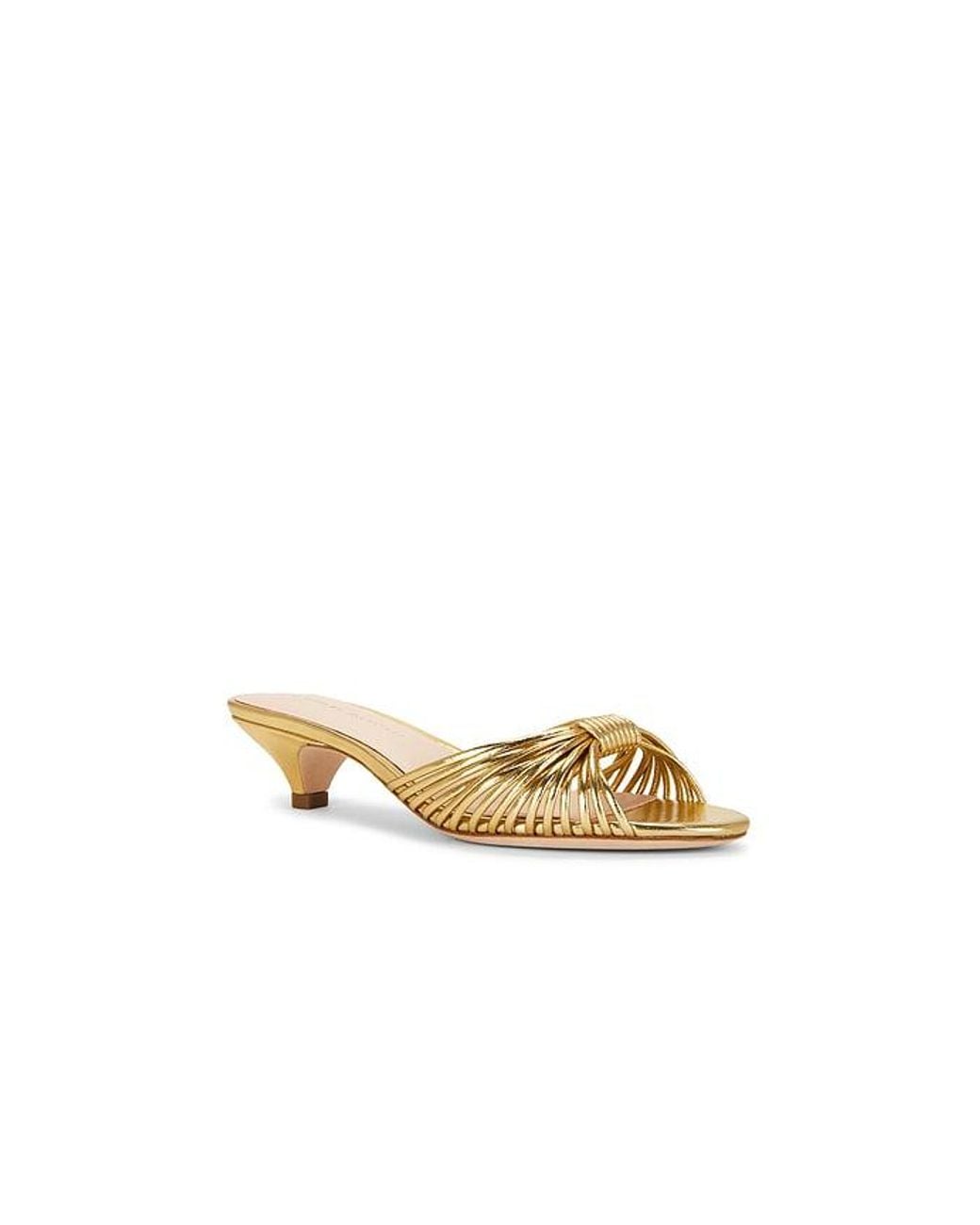 Loeffler Randall Metallic Dixie Strappy Kitten Heel Sandal