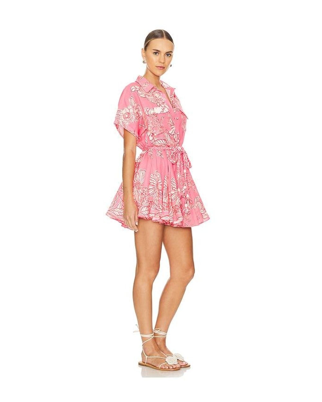 Hemant & Nandita Pink Short Dress With Tie Up