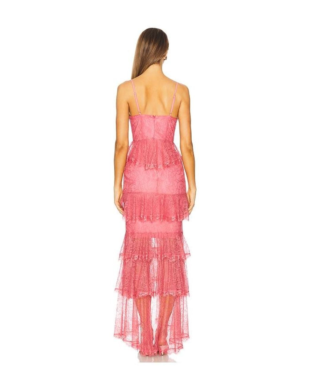 MAJORELLE Red Zelda Fitz Gown