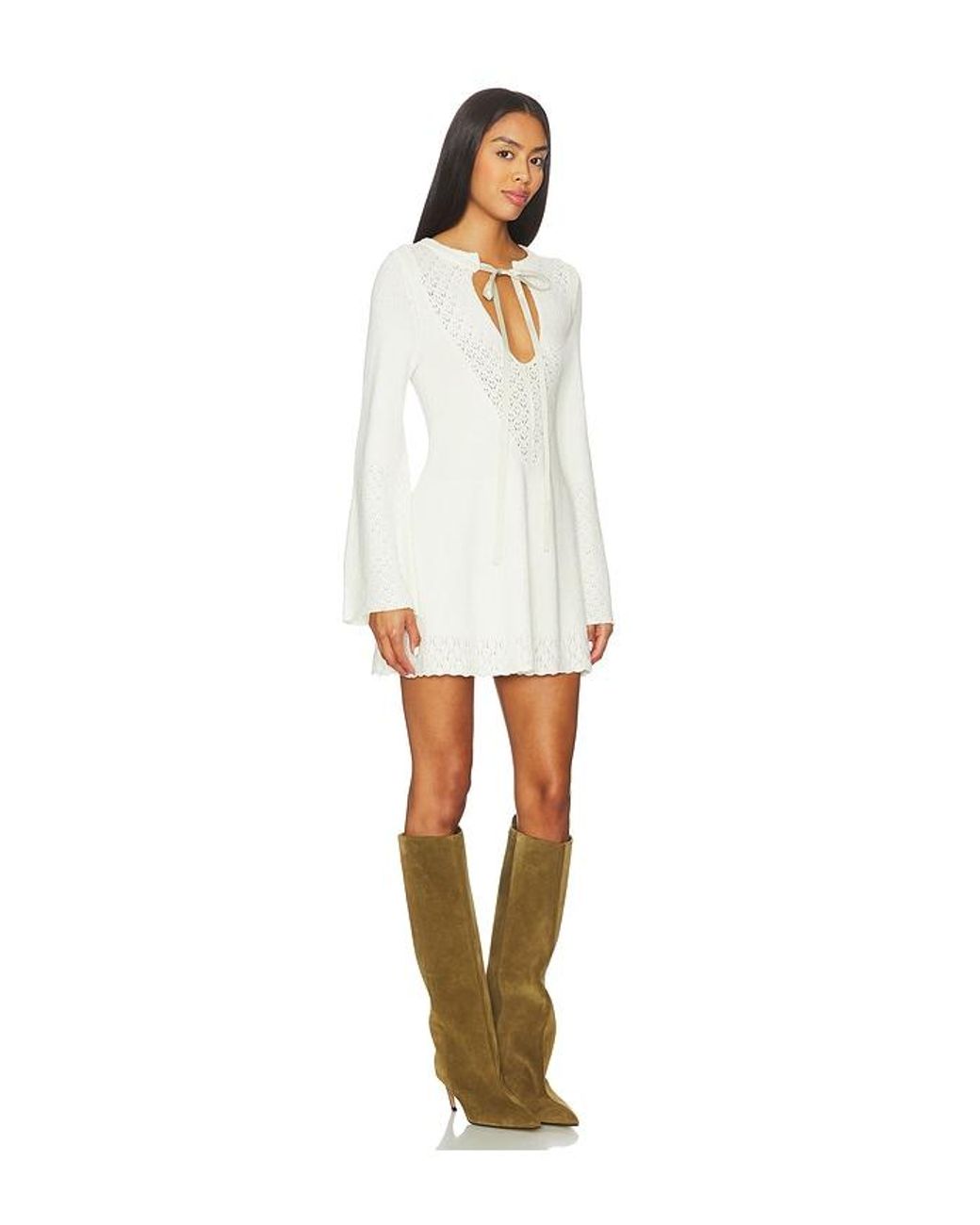 Free People White Bali Old Flame Sweater Dress