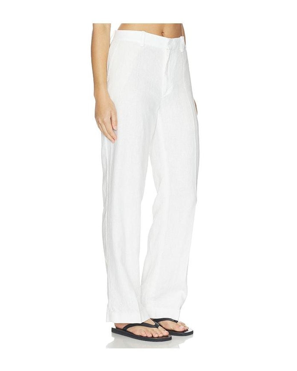 Polo Ralph Lauren White Linen Straight Pants