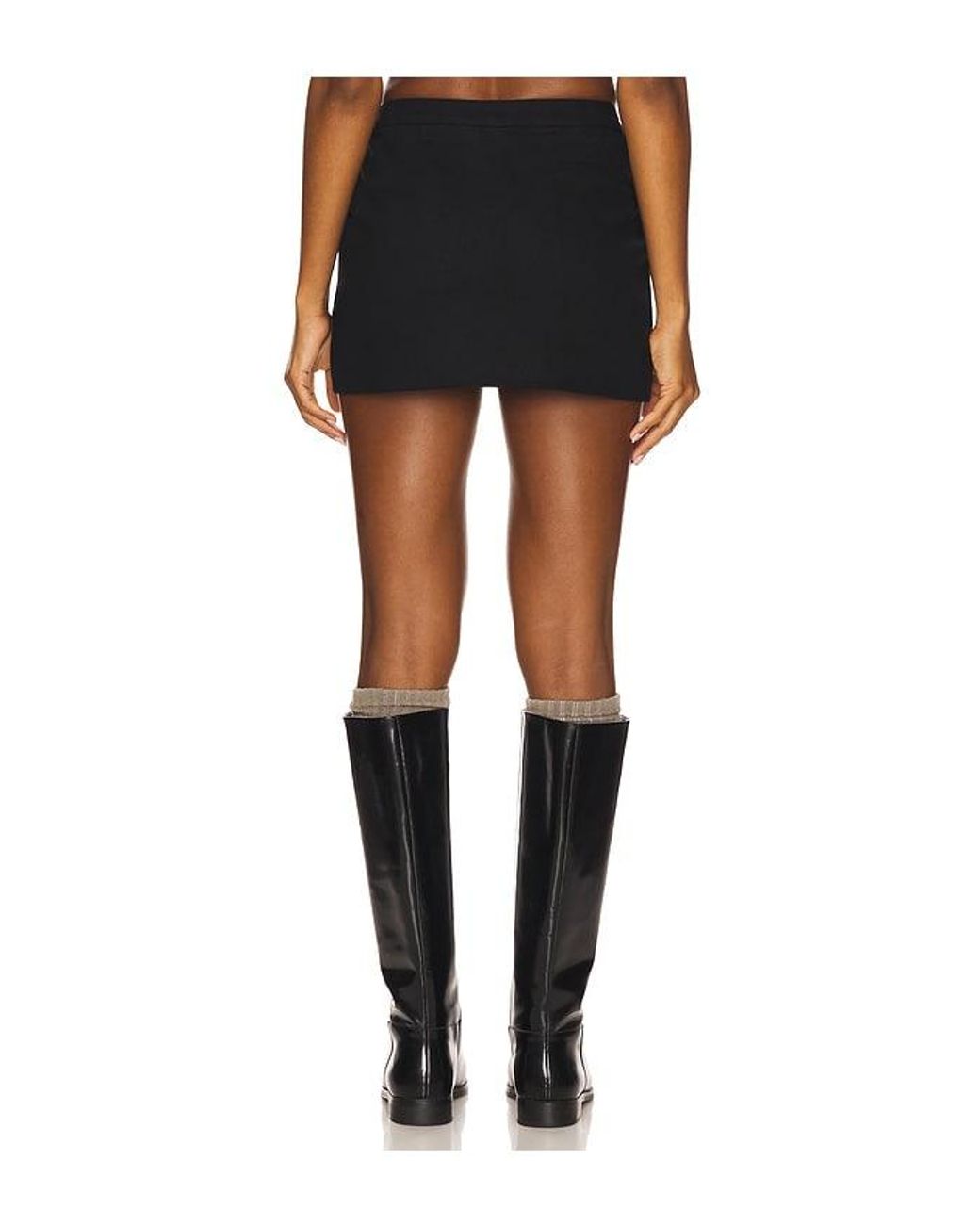 Line & Dot Black Eton Mini Skirt