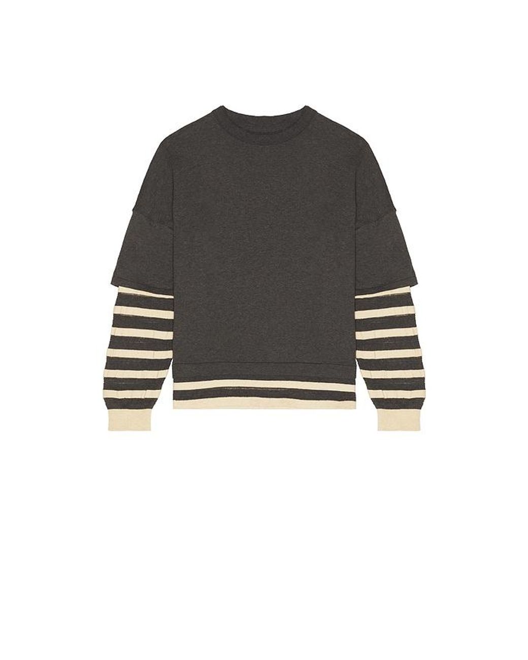 Isa Boulder Black Gauzine Stripe Long Sleeves for men