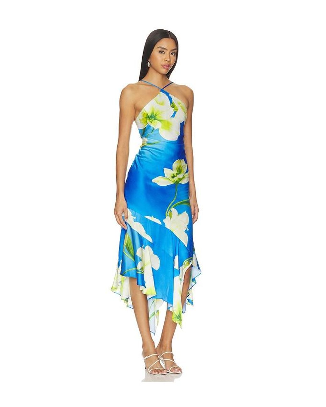 Amanda Uprichard Blue Gabriella Midi Dress