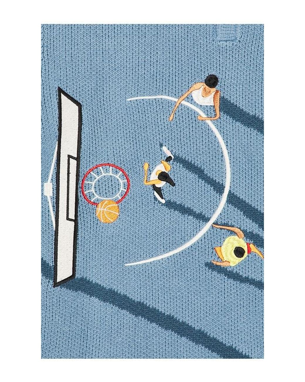 House Of Sunny Blue King Of The Court Knitted Polo for men