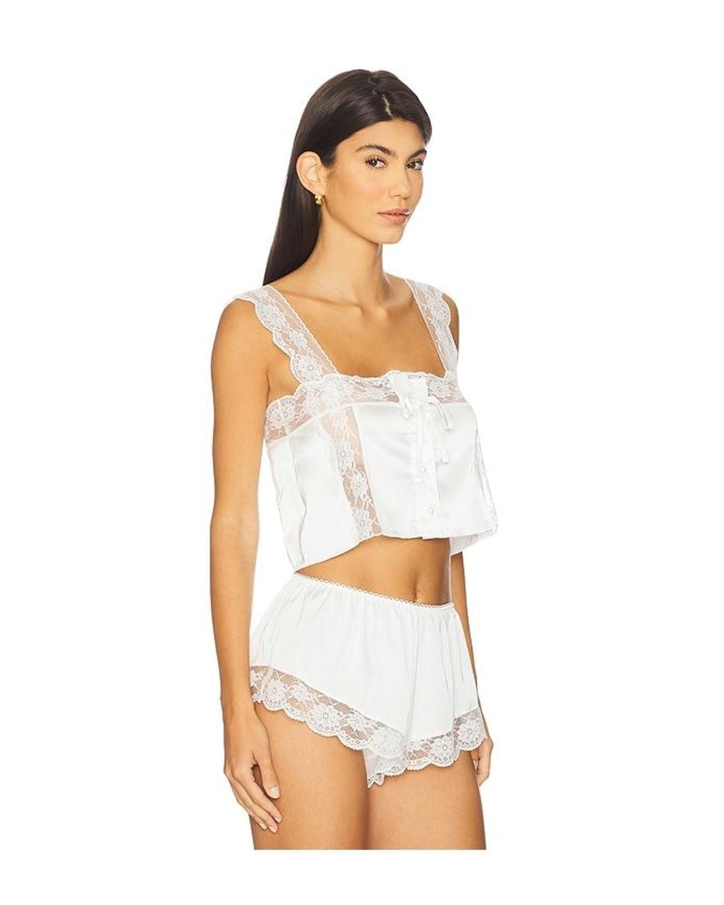 KAT THE LABEL White Cindy Camisole