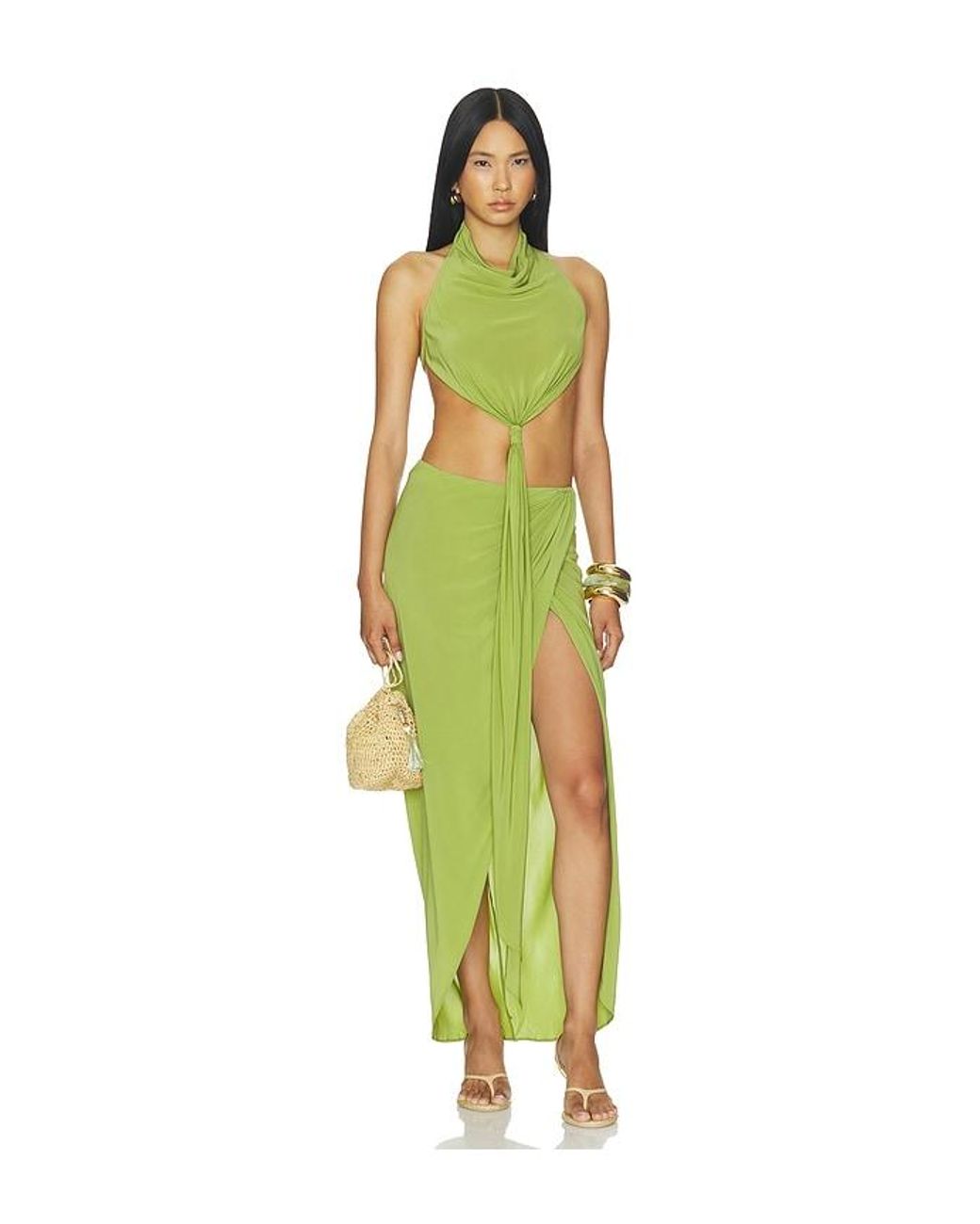 LOBA Green Lauren Tie Top