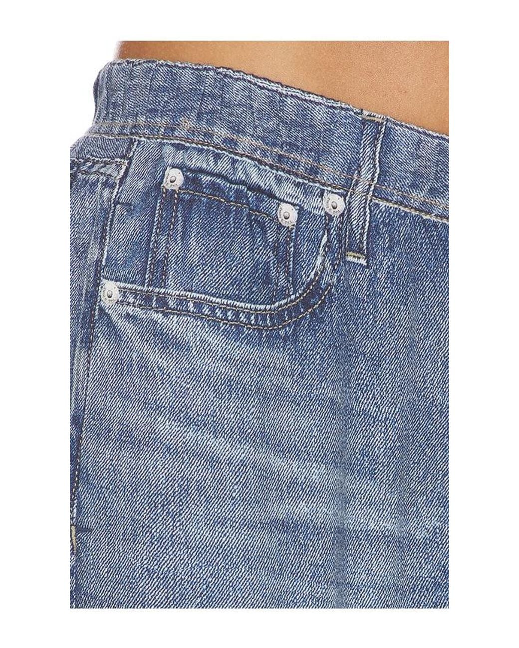 Rag & Bone Blue Rb Miramar Slink Wide Leg Pull On Jeans