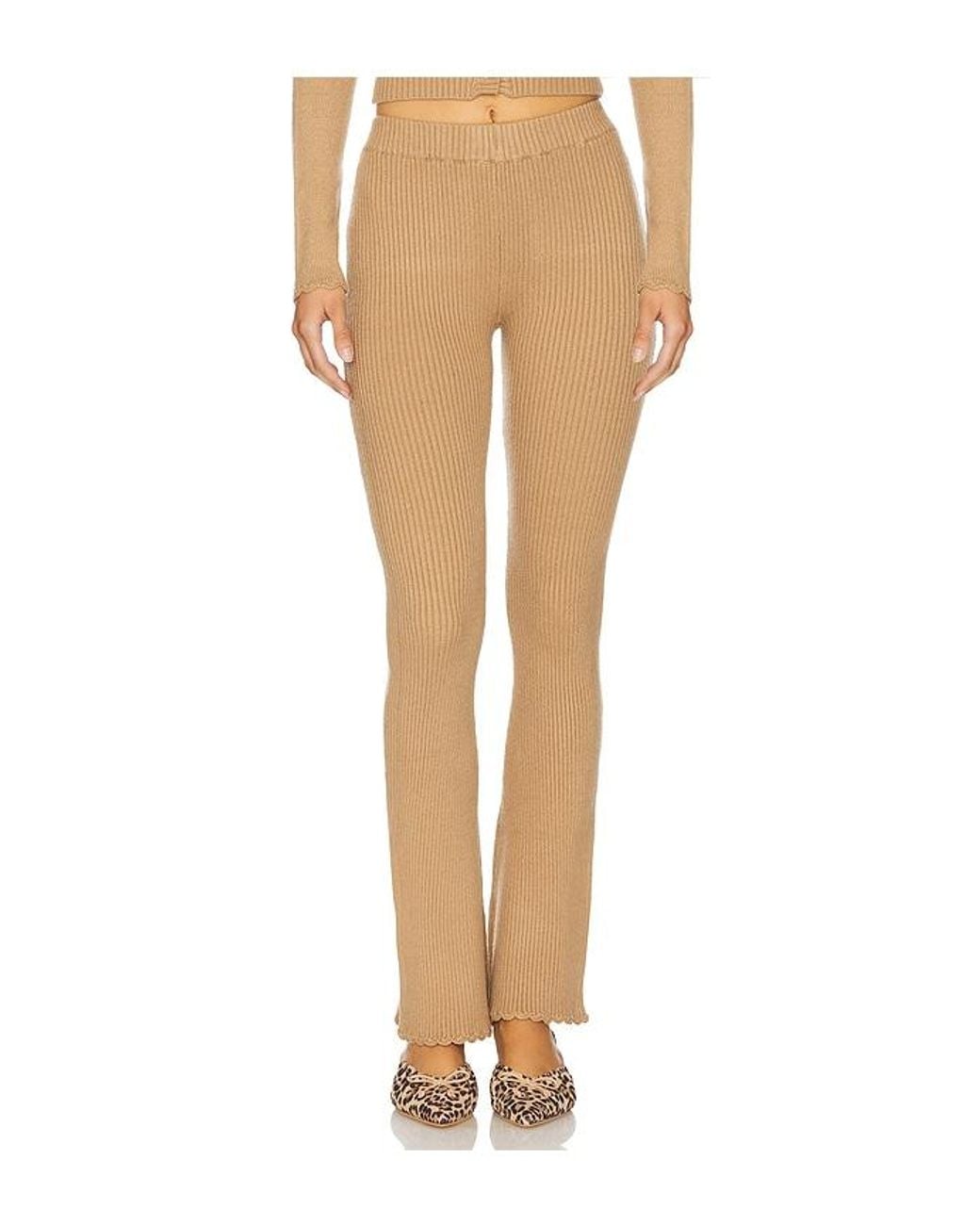 Frankie's Bikinis White X Bella Hadid Texas Ribbed Knit Pant