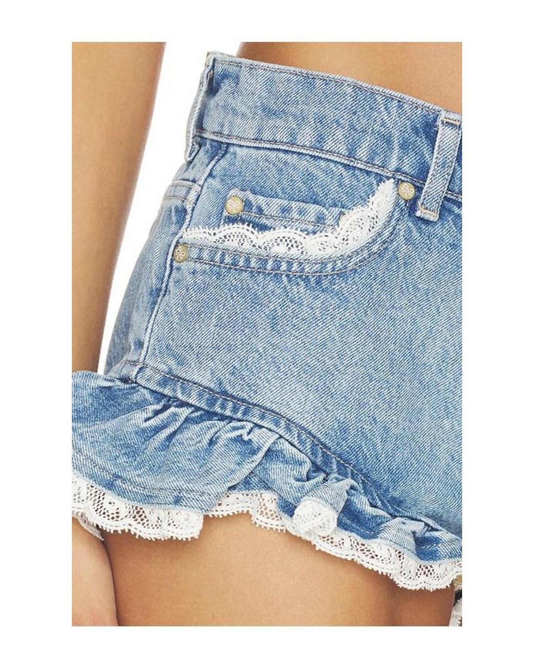 LoveShackFancy Blue Azalure Shorts