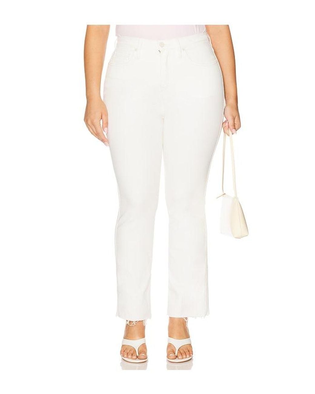 GOOD AMERICAN White Good Standard Kick Flare