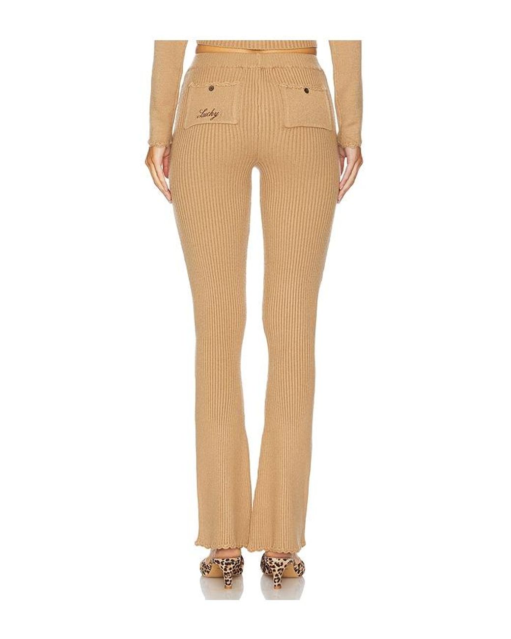 Frankie's Bikinis White X Bella Hadid Texas Ribbed Knit Pant