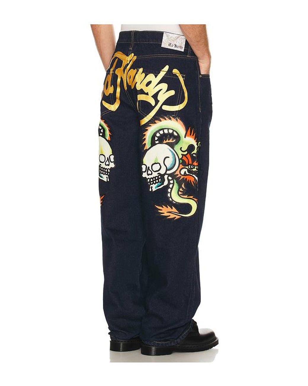 Pantalones Denim Holgados Dragons Selvage En Color Azul Talla (También En 32, 34, 36) Ed Hardy de hombre de color Blue