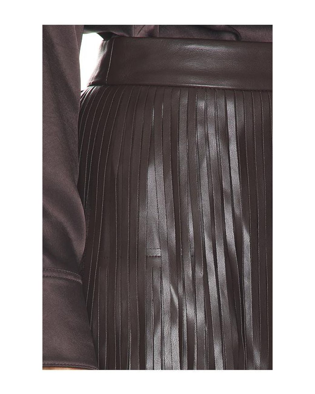 Simon Miller Black Za Za Faux Leather Fringe Skirt