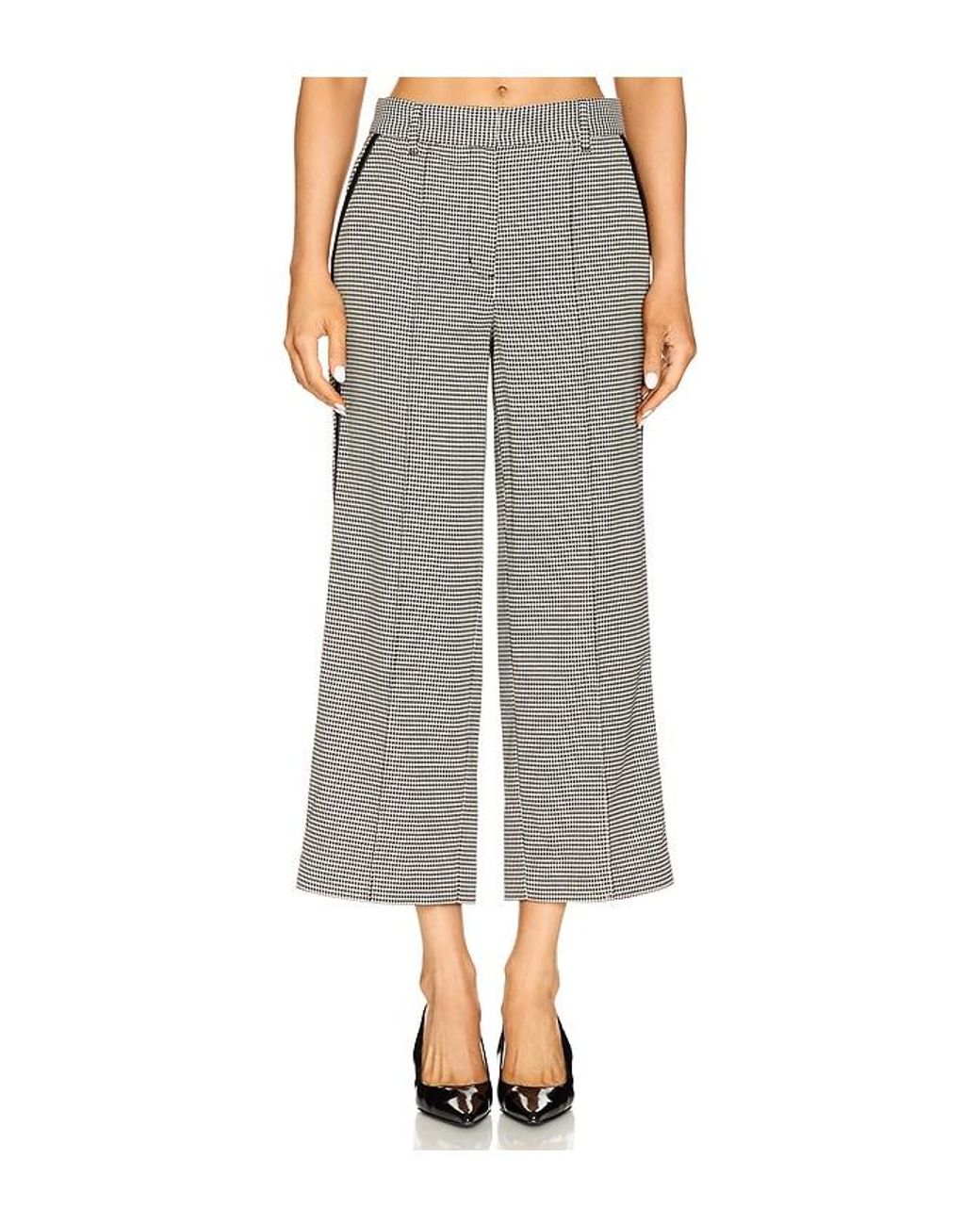 Jonathan Simkhai Gray Miki Cropped Button Hem Pant
