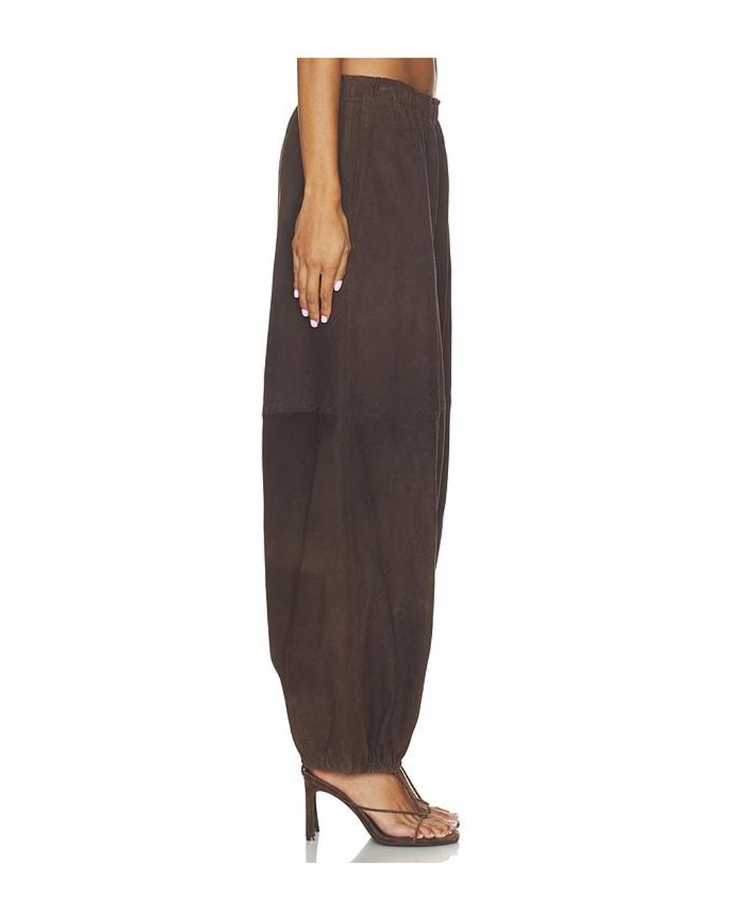 Herskind Brown Sylvia Suede Mid Waist Pants