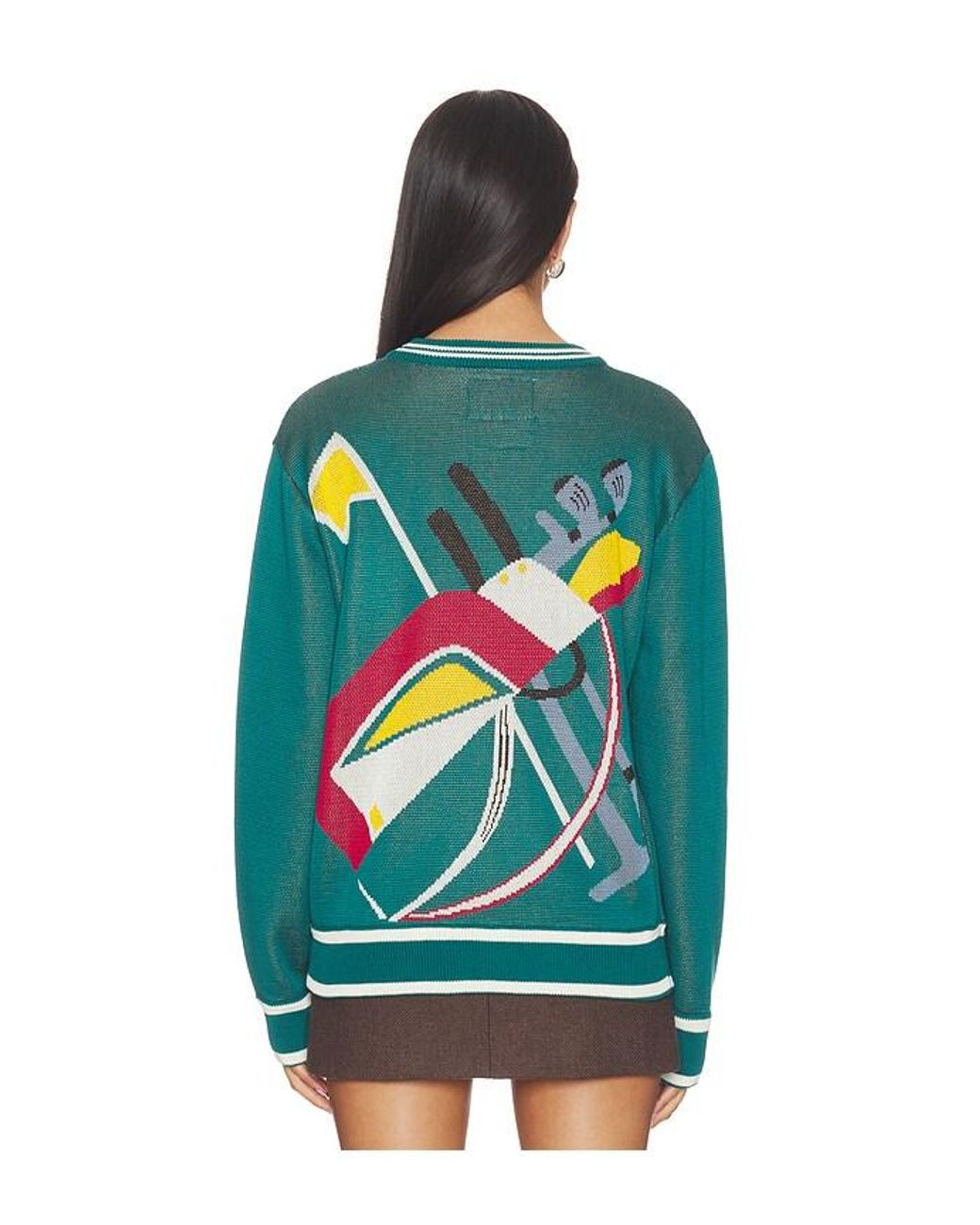 YELLOW THE LABEL Blue Golfbag Tencel Knit Pullover