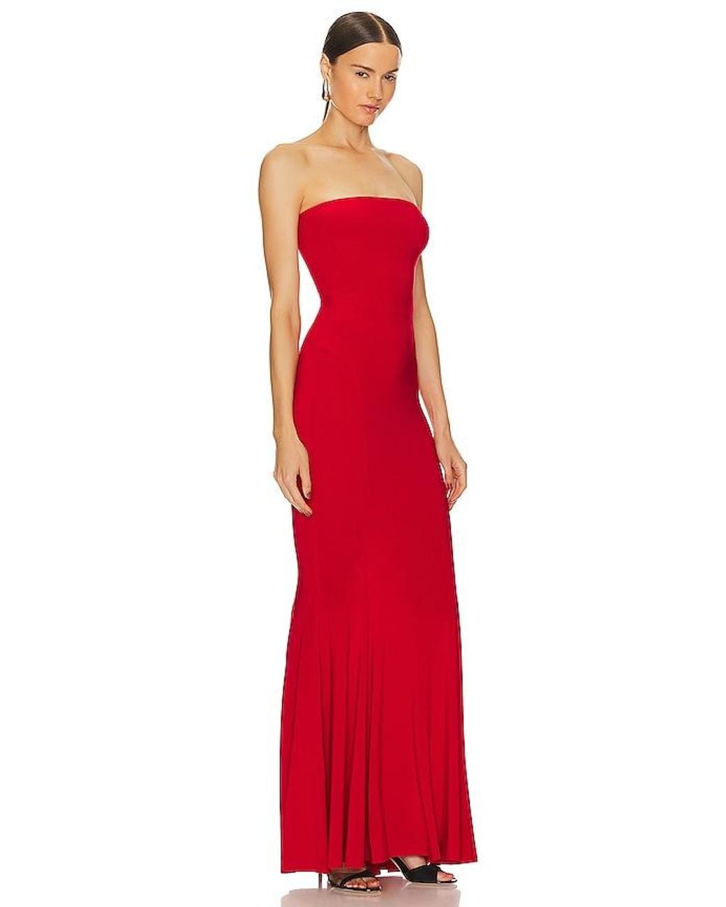 Norma Kamali Red Strapless Fishtail Gown