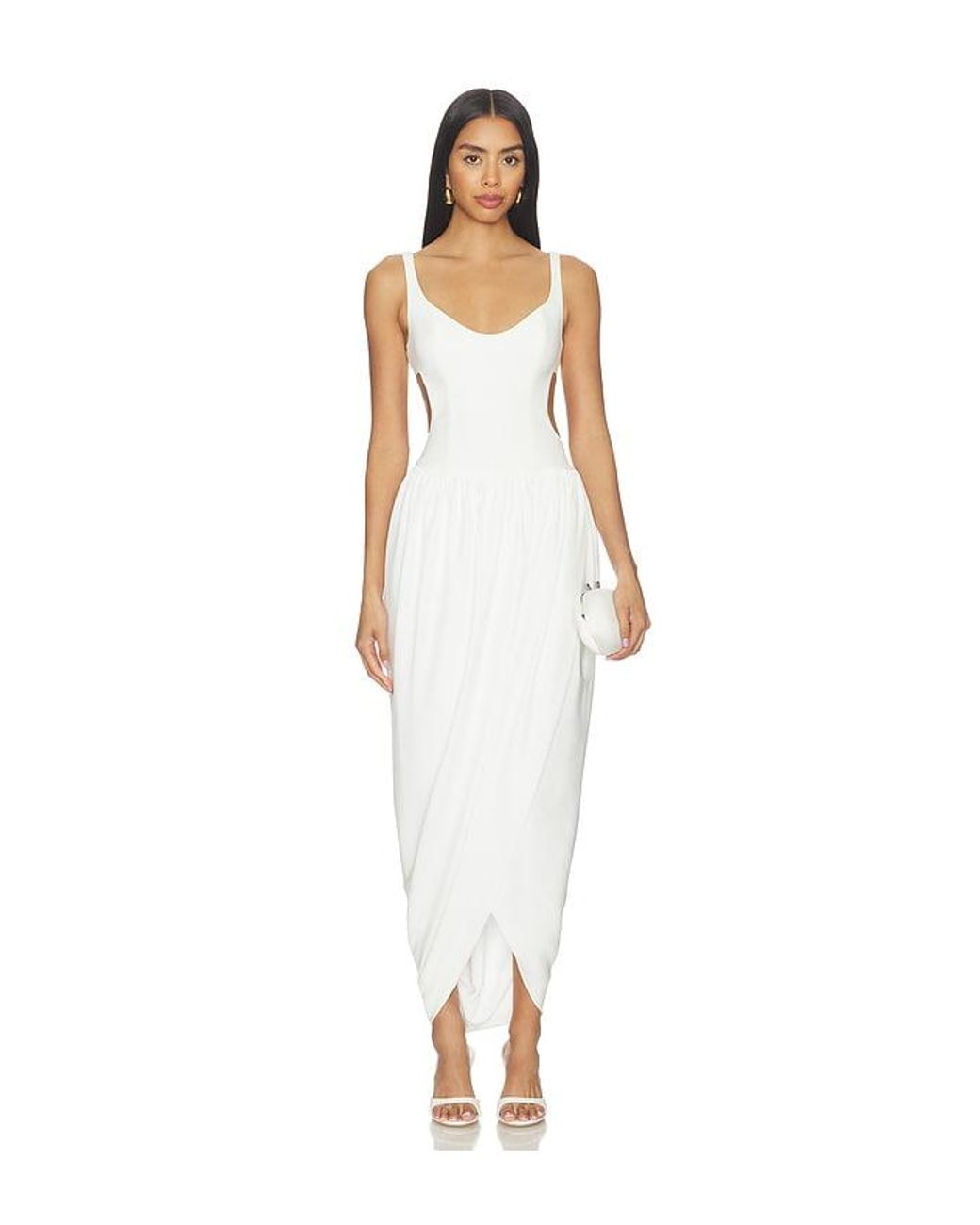 Amanda Uprichard White Marcelline Midi Dress