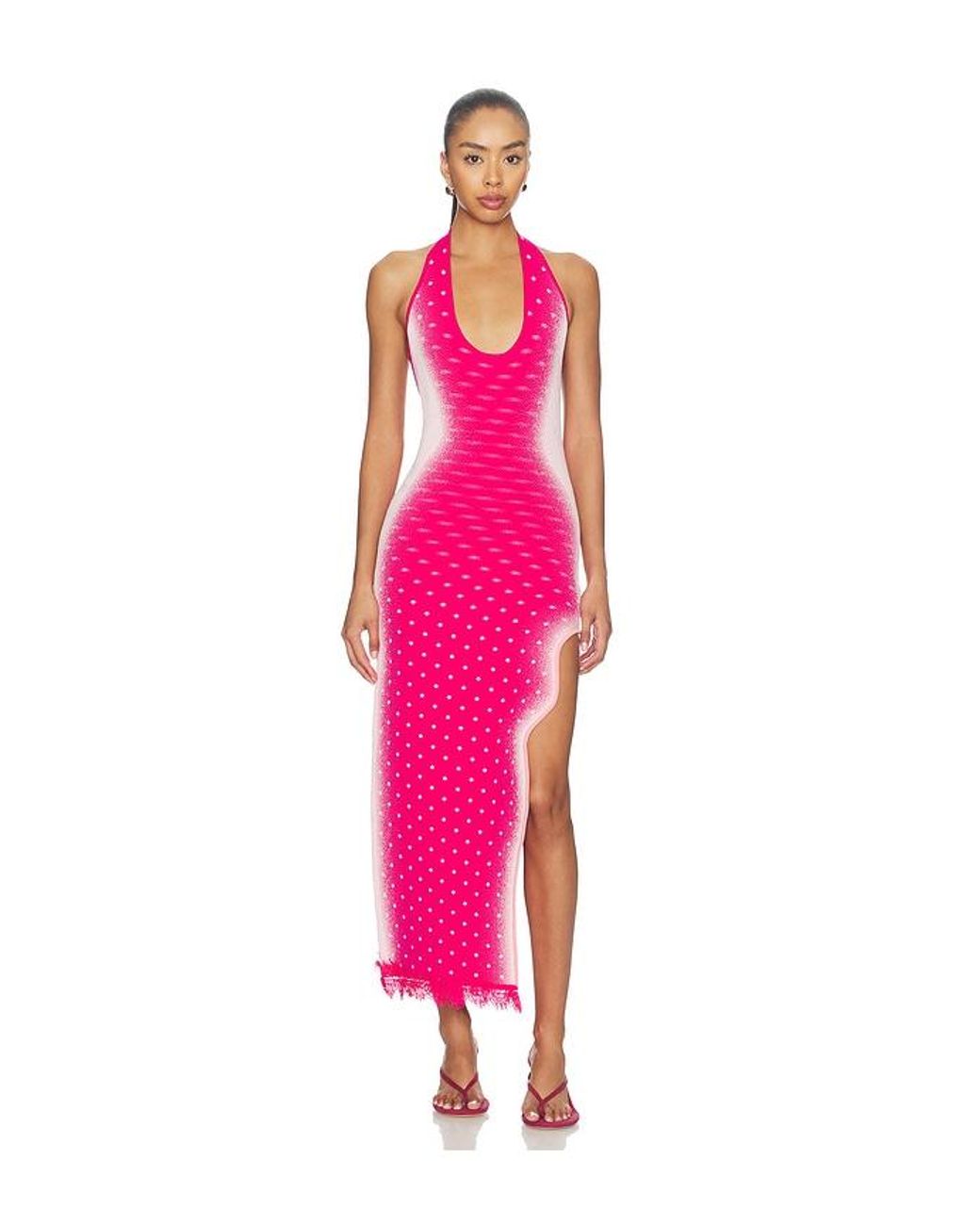 Ph5 Pink Noah Halter Neck Long Dress