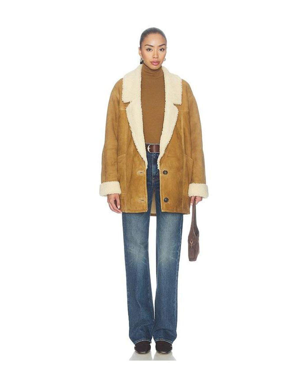 Nili Lotan Natural Noelle Shearling Coat