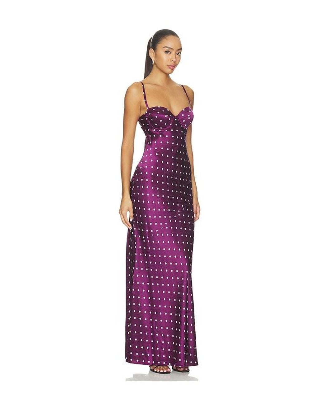 L'Agence Purple Sayla Bias Cut Maxi Dress