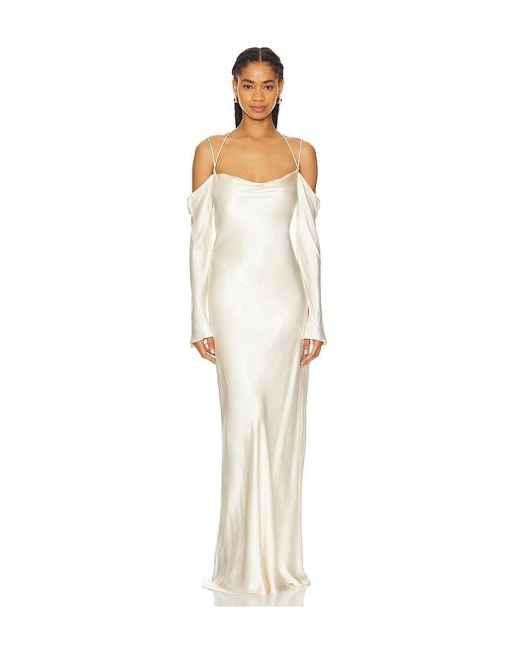 Shona Joy La Lune Off Shoulder Tie Maxi Dress in White | Lyst