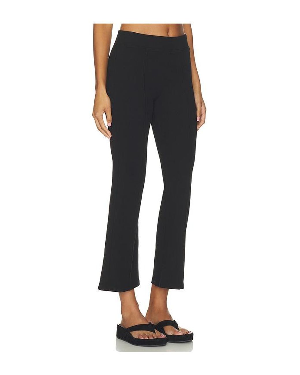 Bobi Black Seamed Cropped Flare