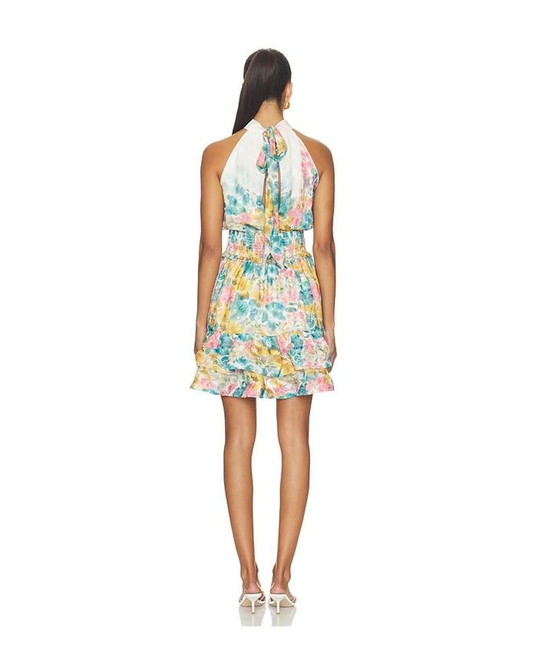 Elliatt Multicolor Clementina Halter Neck Fit And Flare Mini Dress