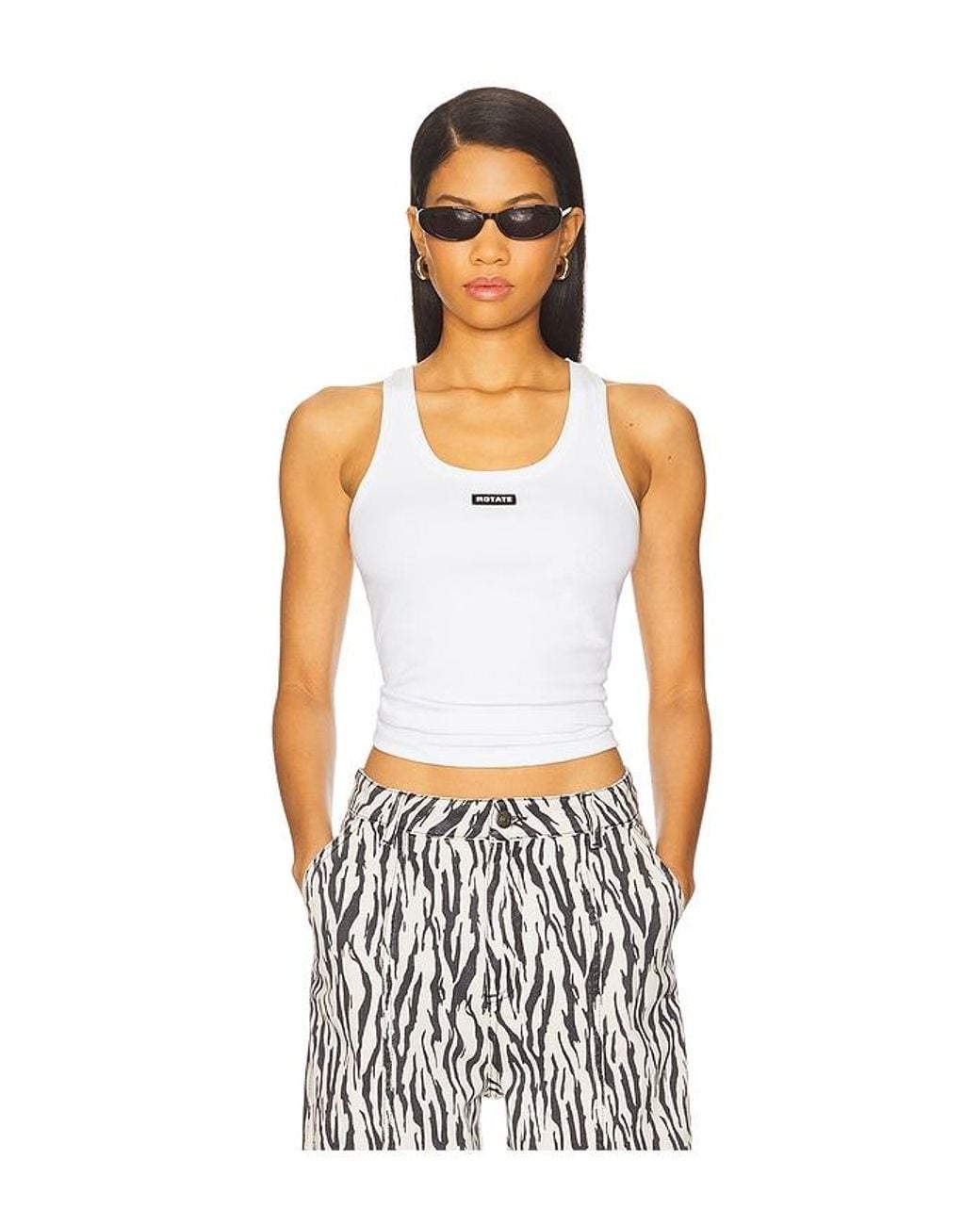 ROTATE BIRGER CHRISTENSEN White Basic Tank Top