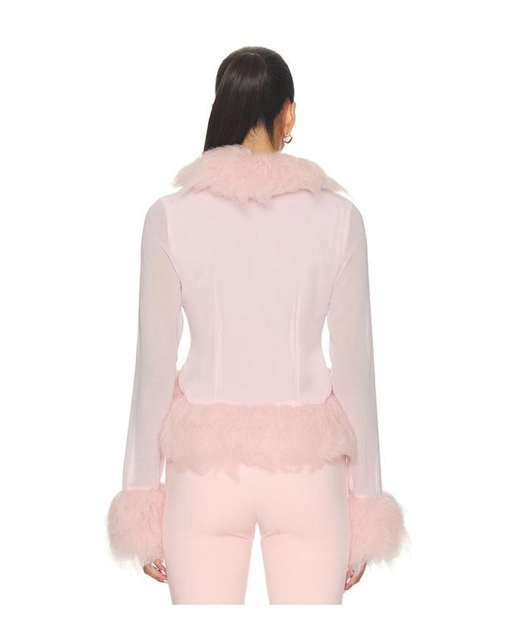 AFRM Pink X Revolve Simone Faux Fur Cardigan