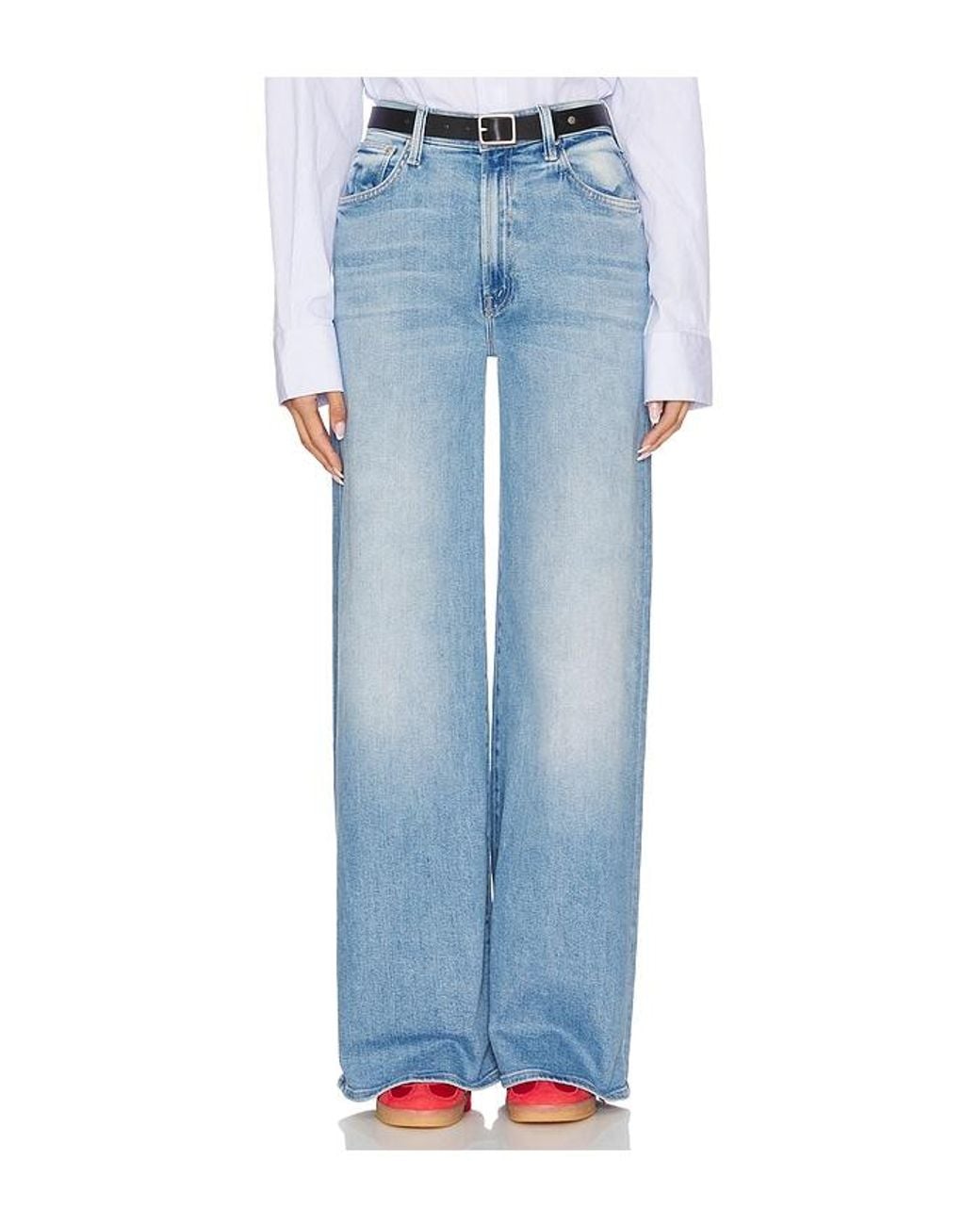 Mother Blue The Ditcher Roller Zip Sneak Jeans