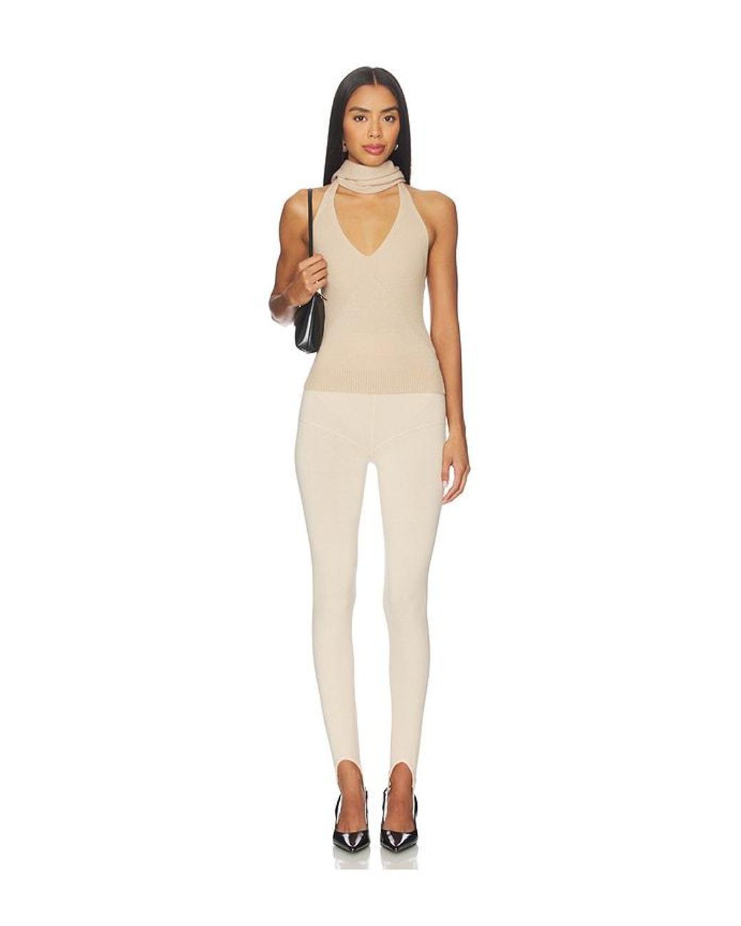 AYA MUSE White Knit Leggings