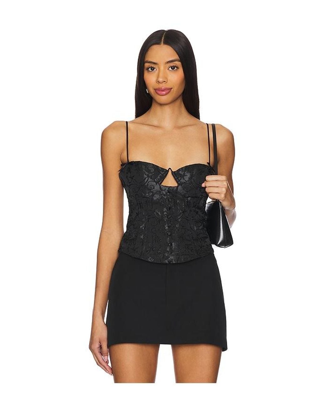 MAJORELLE Black Ro Bustier Top
