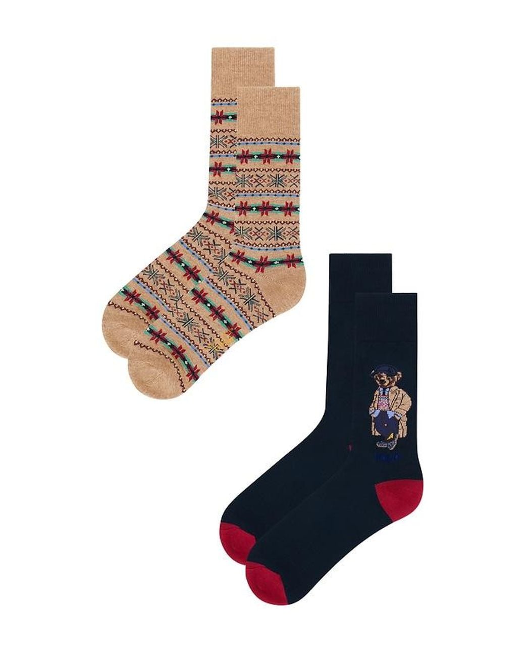 Polo Ralph Lauren Blue Litchfield Bear Slack Socks 2-Pack for men