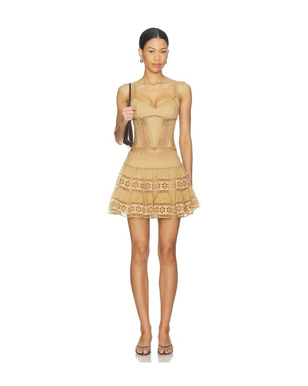 Charo Ruiz Natural Short Skirt Lea
