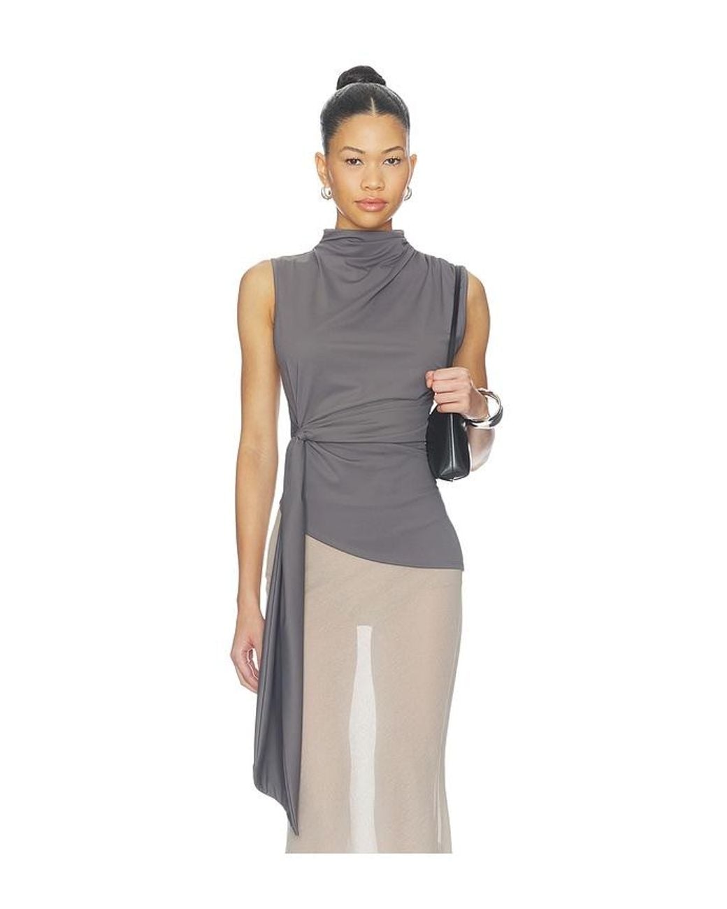 ALL THE WAYS Blue Marisol Drape Top