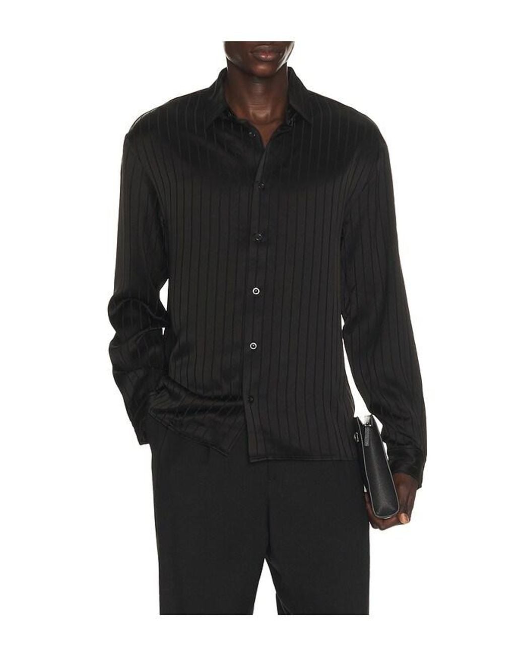 KROST Black Jordan Ace Striped Shirt for men
