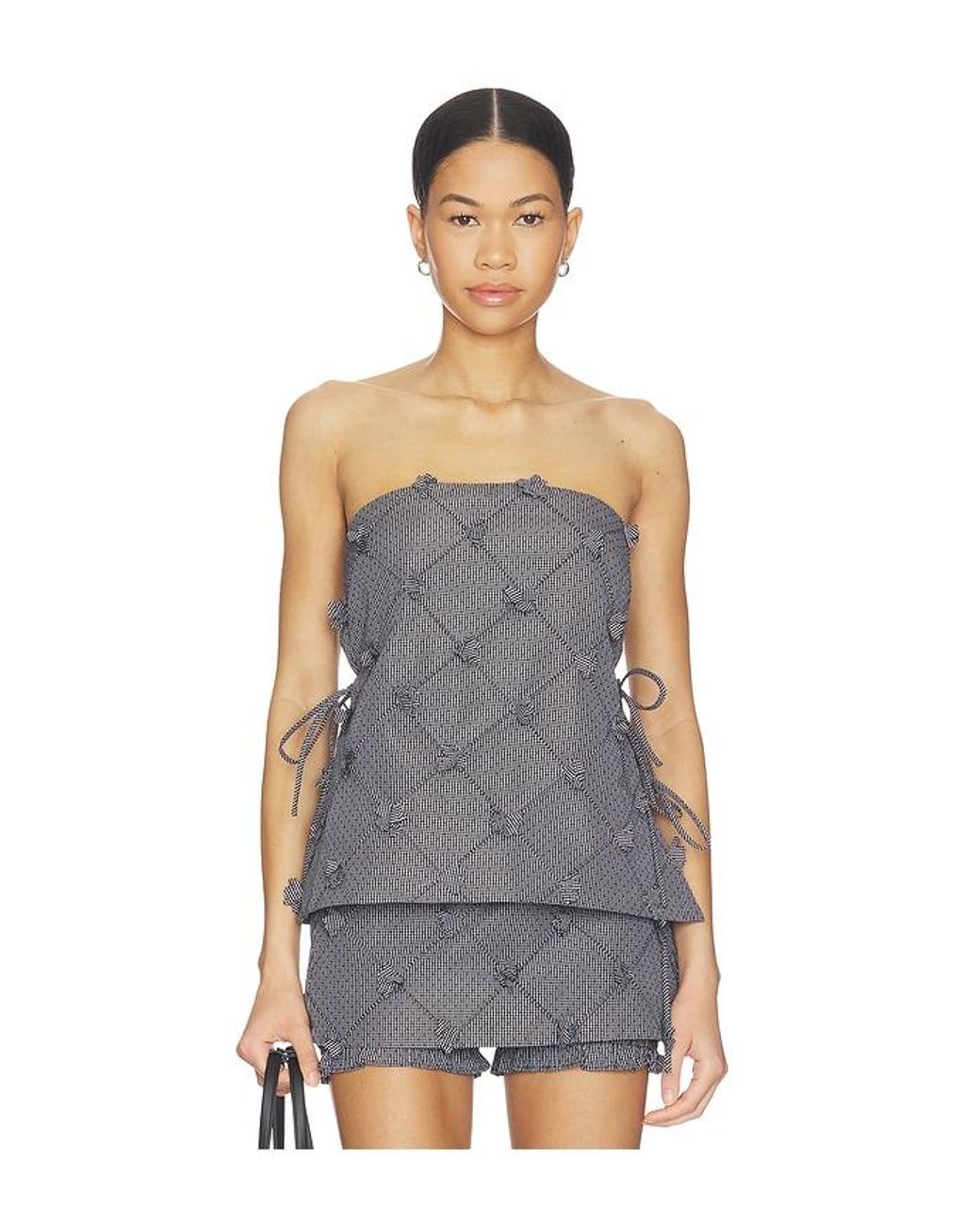 Line & Dot Multicolor Thora Strapless Top