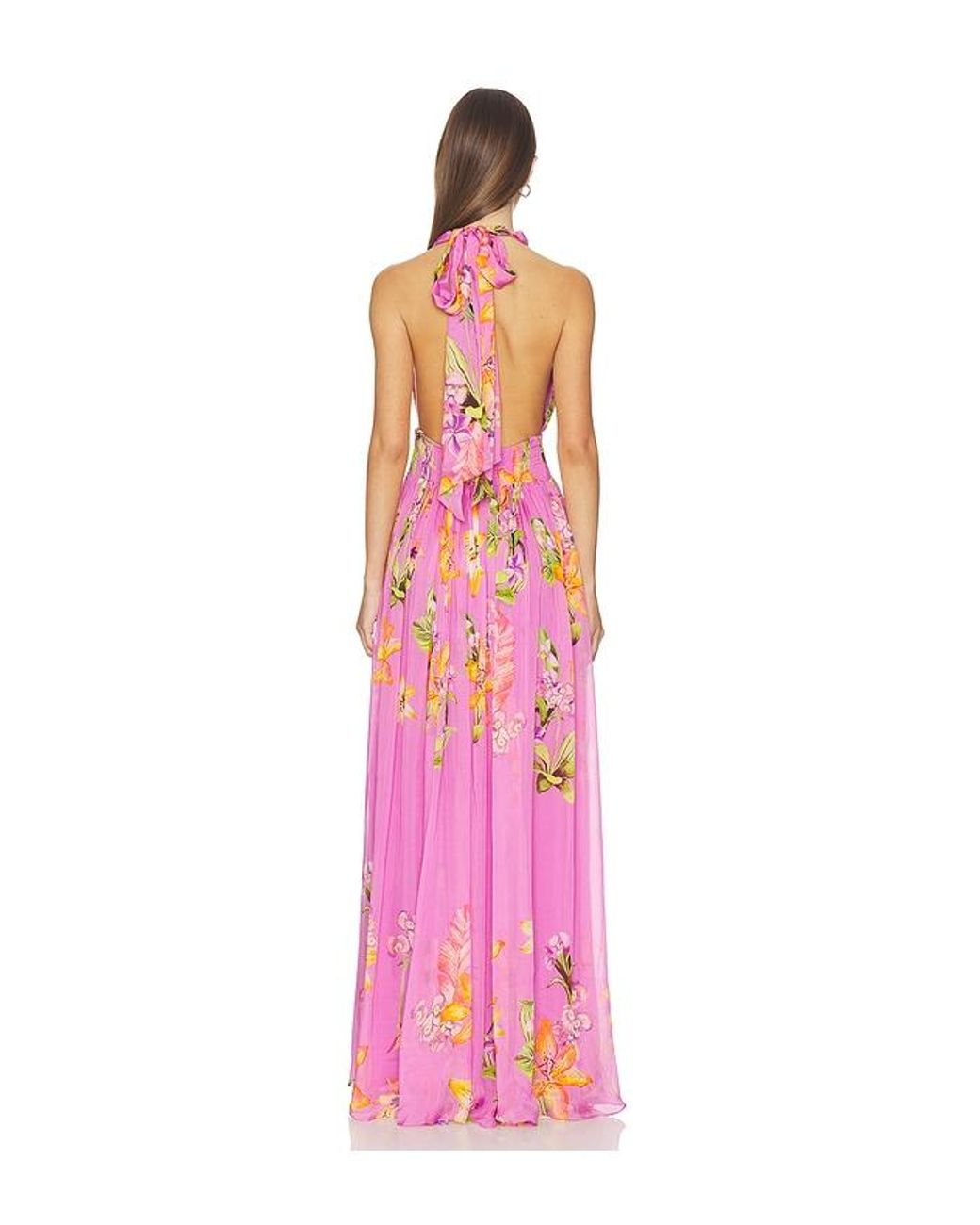 Rococo Sand Pink Back Ties Maxi Dress