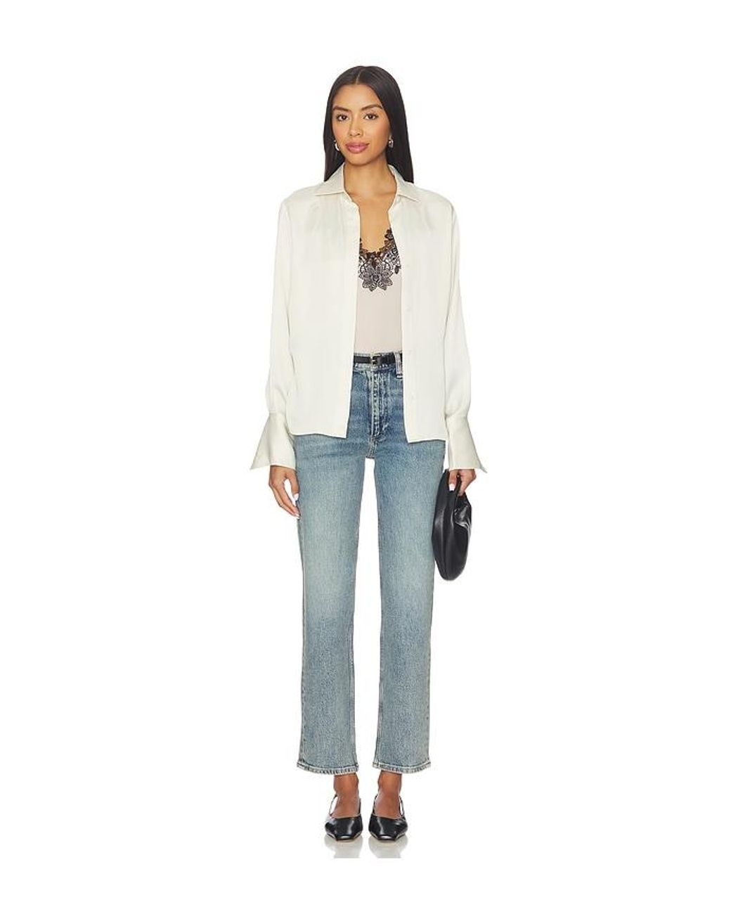 Rag & Bone Blue Harlow Mid-Rise Ankle Straight Jeans