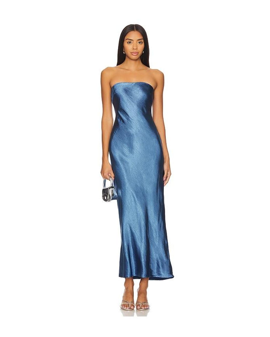 MORE TO COME Blue Emma Strapless Maxi Dress