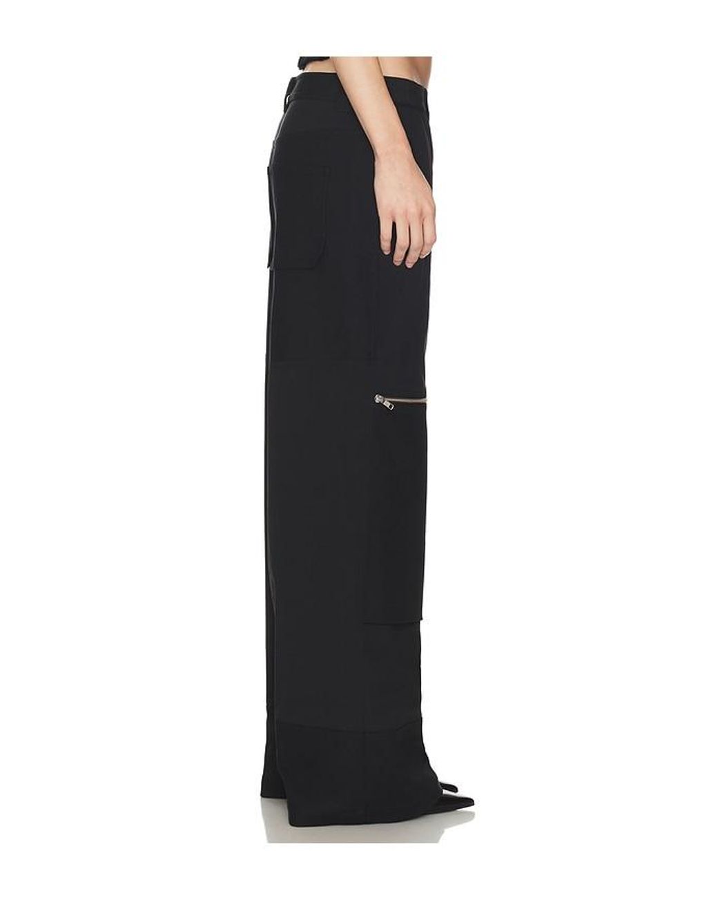HAELO Black Flex Waist Zip Cargo Pant