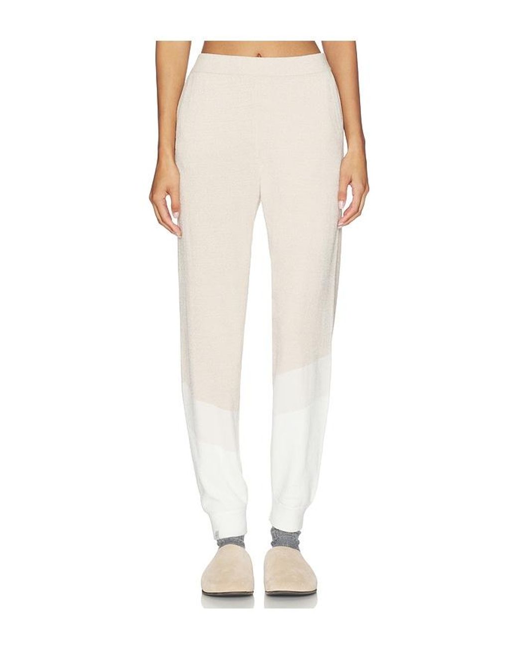 Barefoot Dreams White Cozychic Ultra Lite Wavy Jogger