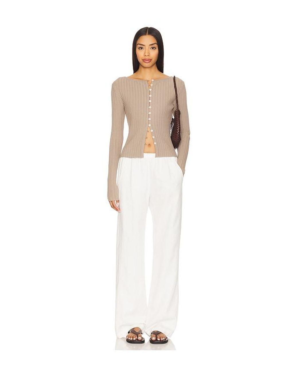 Free People White Tilly Long Sleeve Top