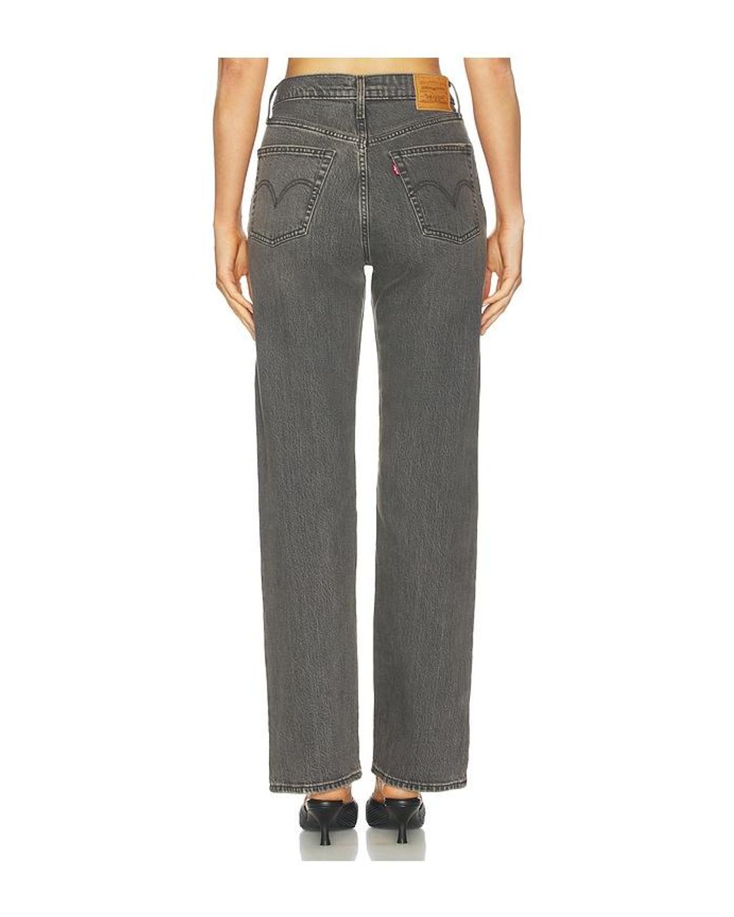 Levi's Gray Ribcage Full Length Straight Leg Jeans