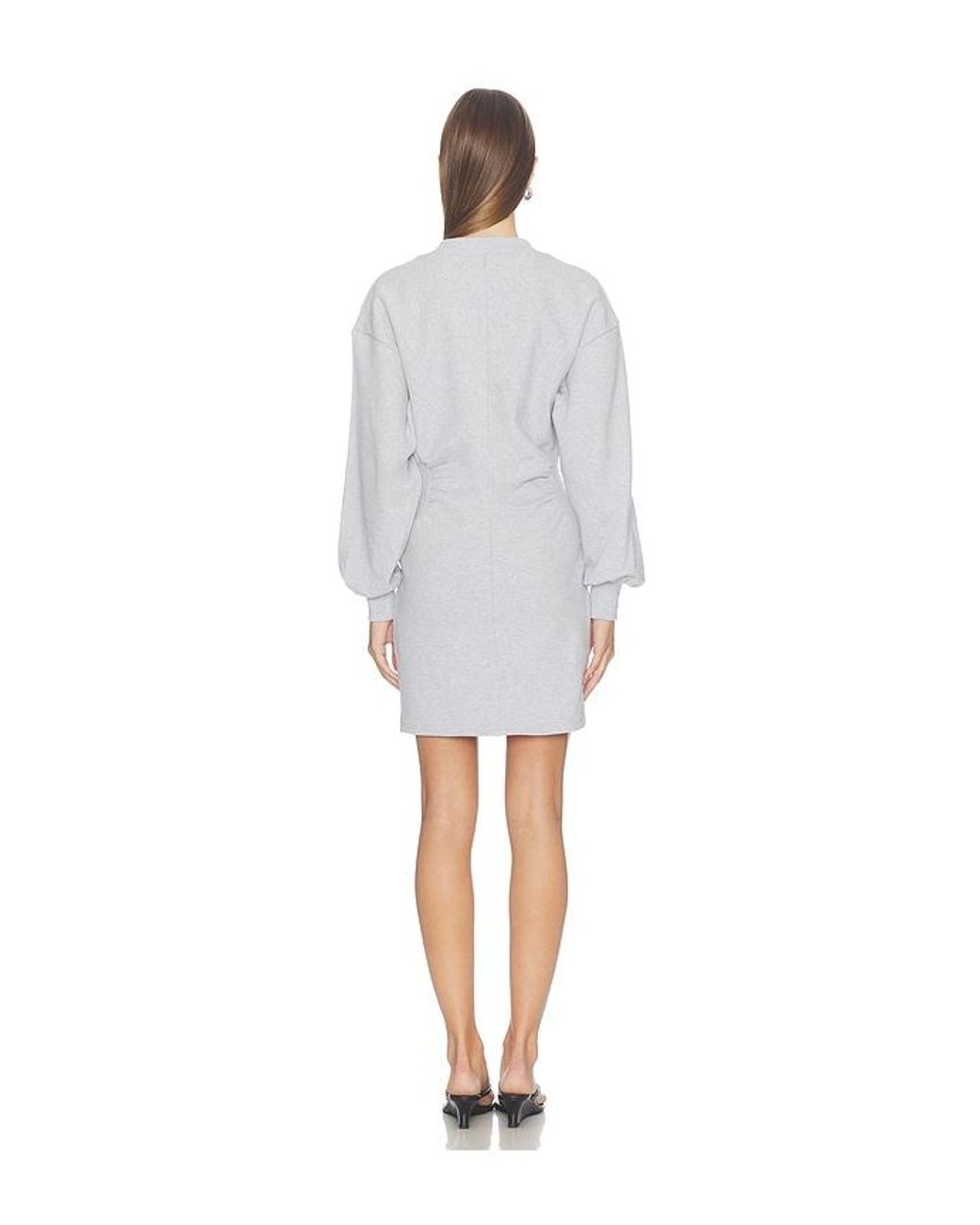 Susana Monaco White Fleece V Long Sleeve Dress