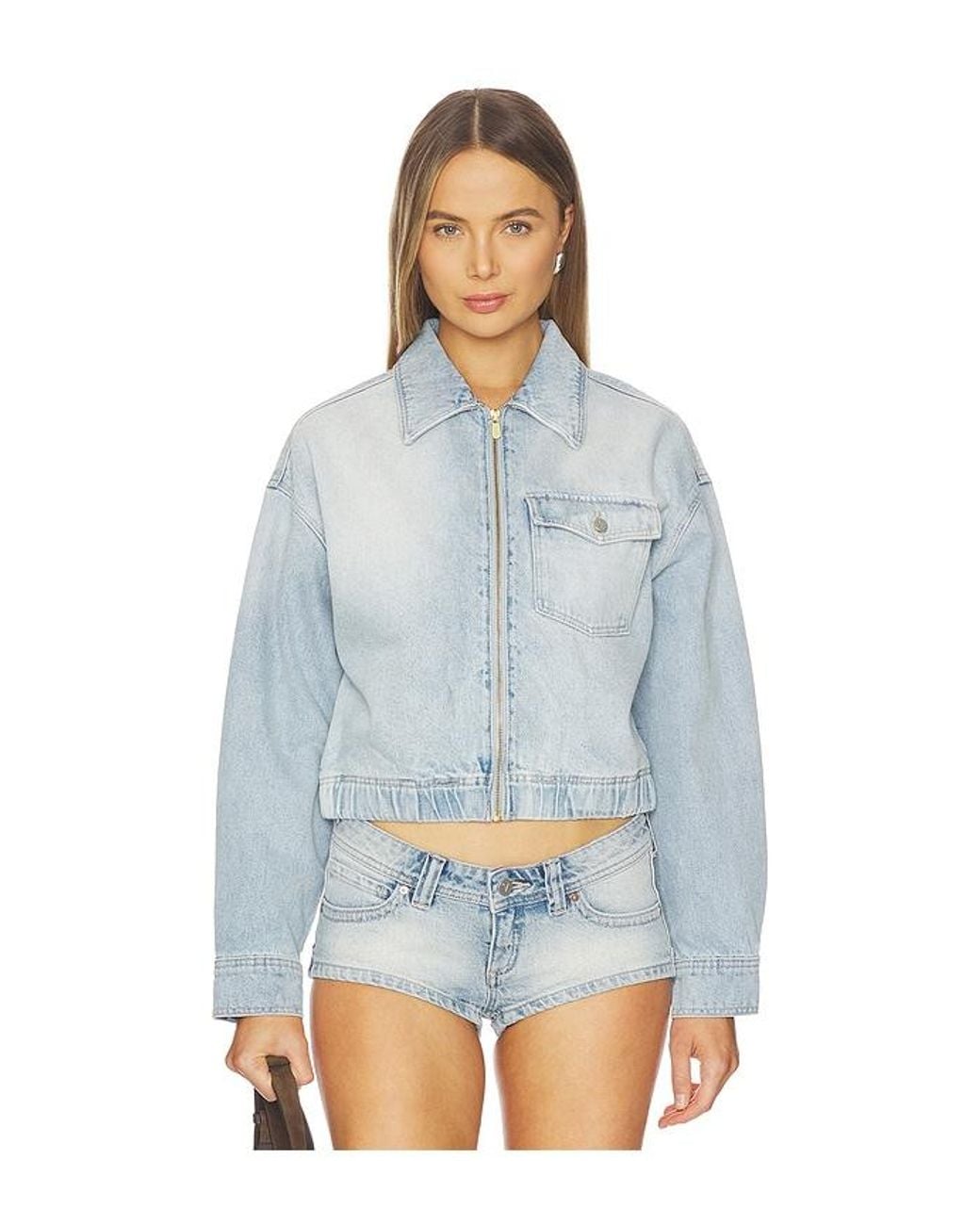 A.Brand White Push It Bomber Jacket