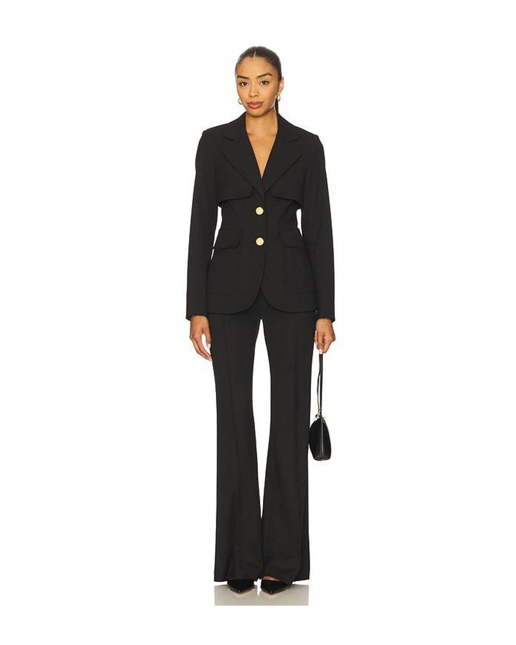 Smythe Black Pintuck Flare Pant