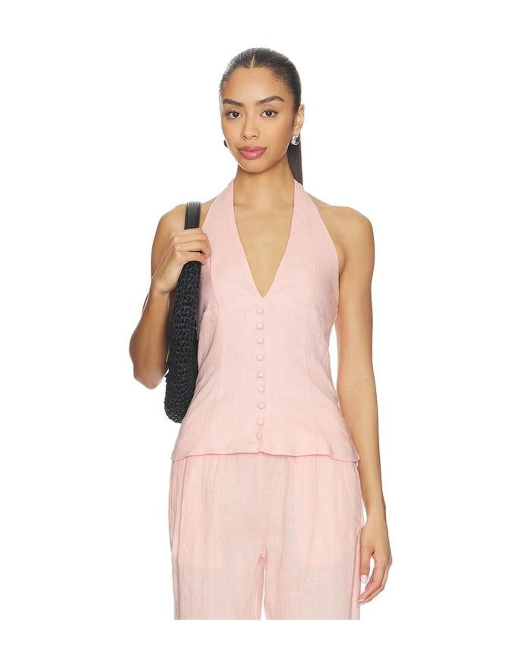 AEXAE Pink Halter Neck Top